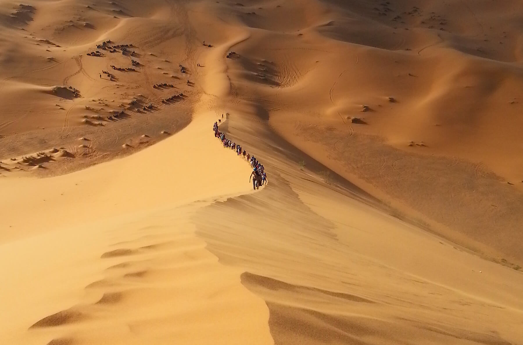 Sahara Desert Tour - Climbing The Dunes In The Desert